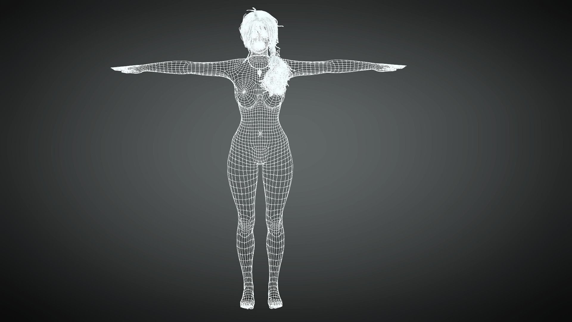 AAA Fantasy Female Character 03 Low-poly 3D model_8