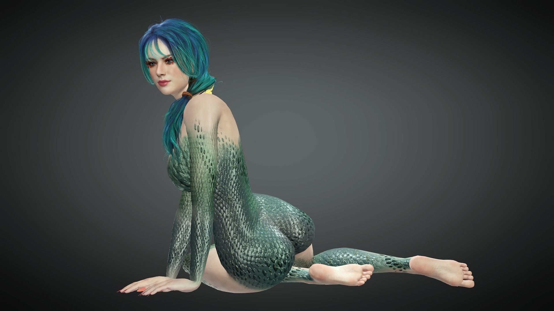 AAA Fantasy Female Character 03 Low-poly 3D model_5