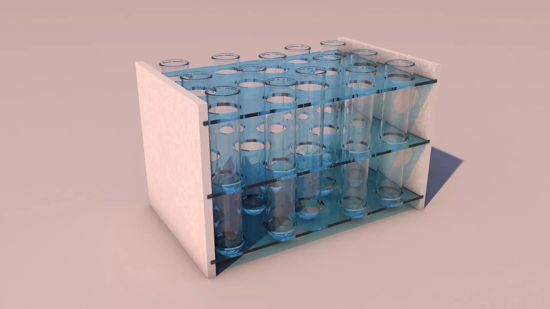 Test Tube Rack Low-poly 3D model