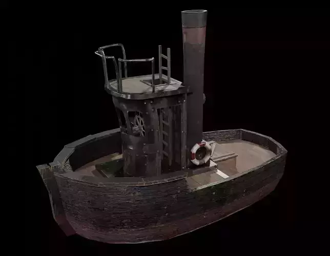 Old Boat Low-poly 3D model