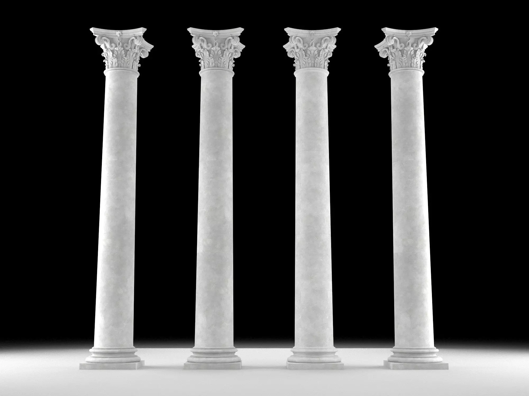 Corinthian column 1 Low-poly 3D model