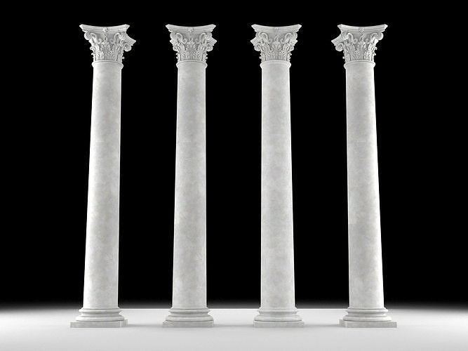 Corinthian column 1 Low-poly 3D model