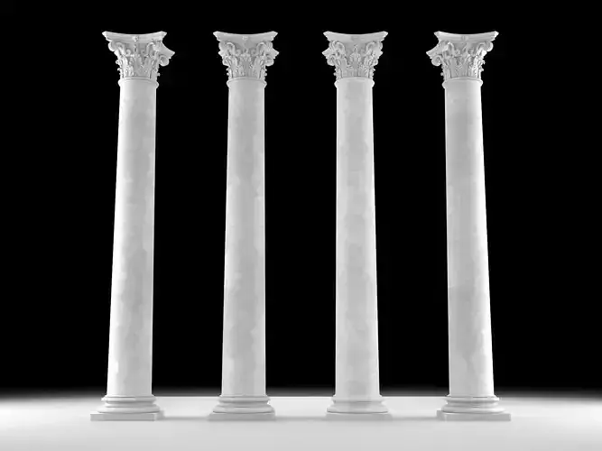Corinthian column 1 Low-poly 3D model
