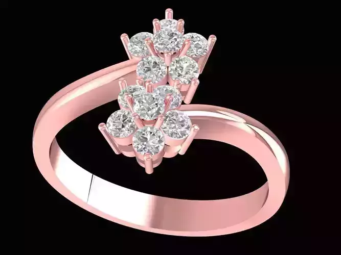 Elegant Floral Cluster Diamond Ring for Women  2386