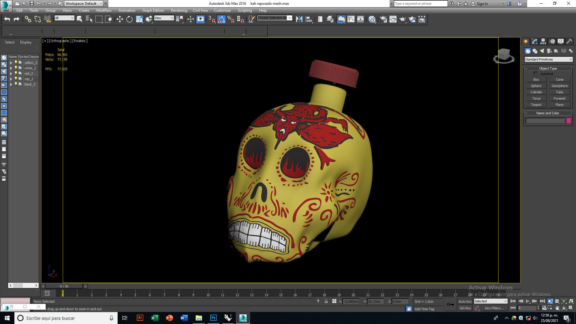 Tequila Kah Reposado Skull Bottle 3D model_6