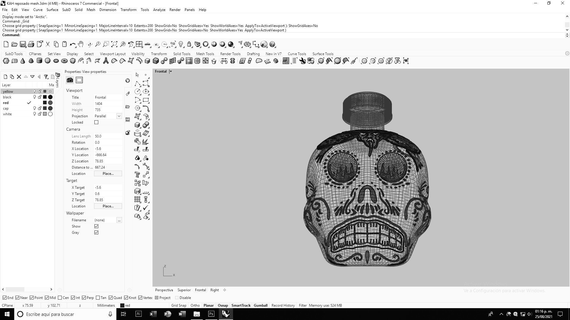 Tequila Kah Reposado Skull Bottle 3D model_13