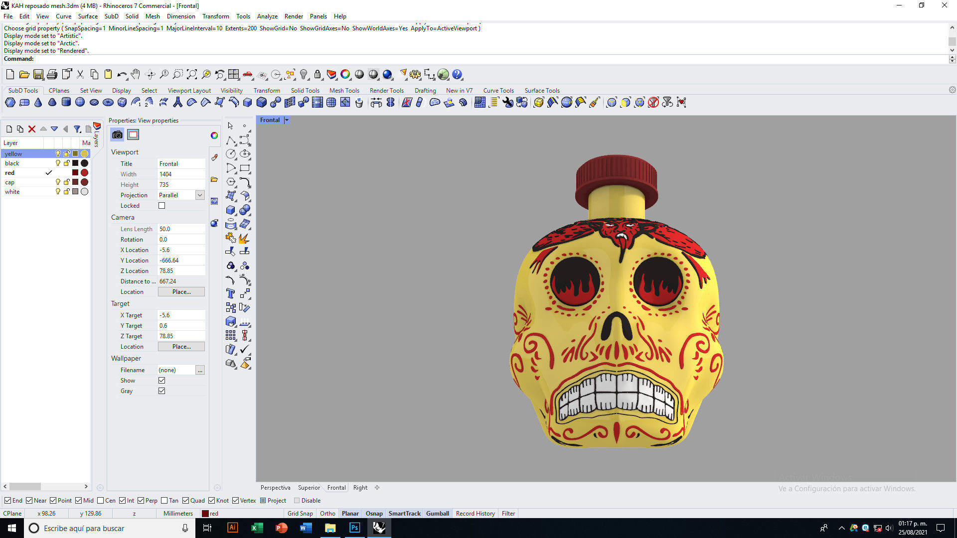 Tequila Kah Reposado Skull Bottle 3D model_16