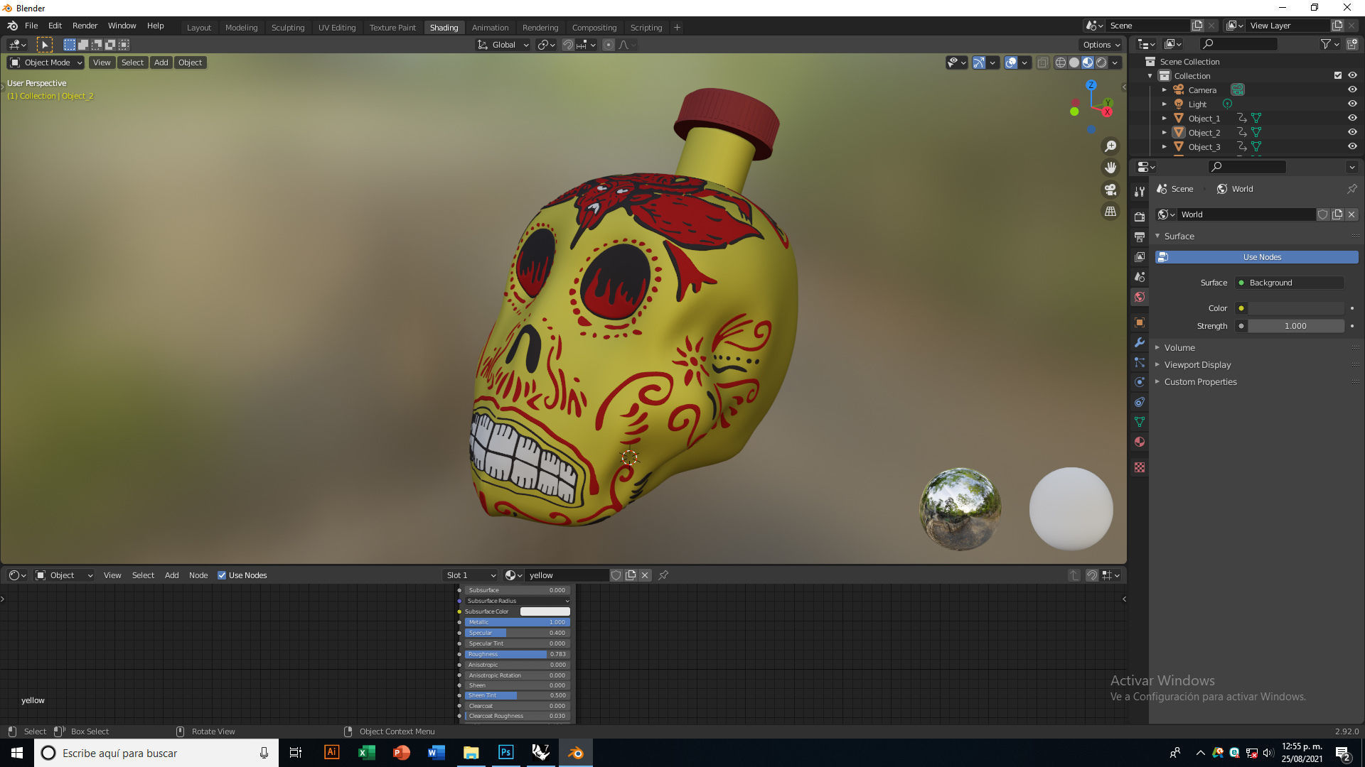 Tequila Kah Reposado Skull Bottle 3D model_8