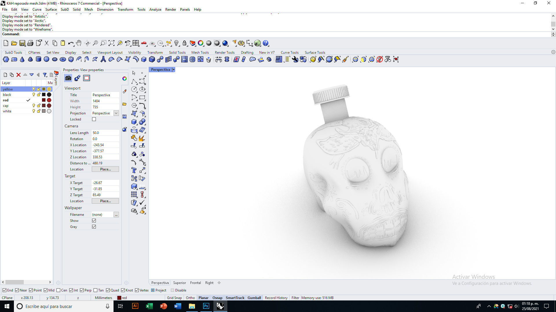 Tequila Kah Reposado Skull Bottle 3D model_17