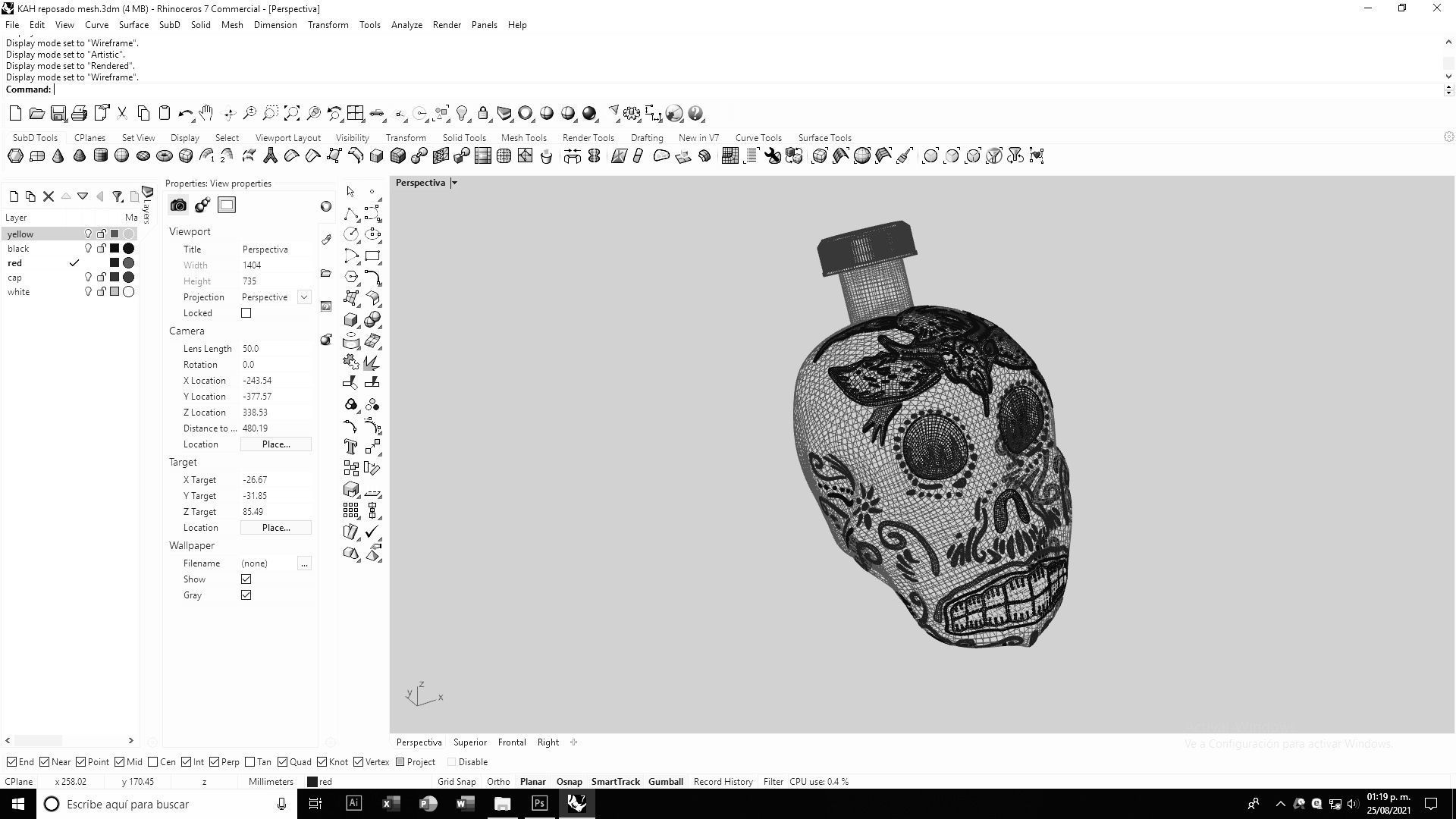 Tequila Kah Reposado Skull Bottle 3D model_20