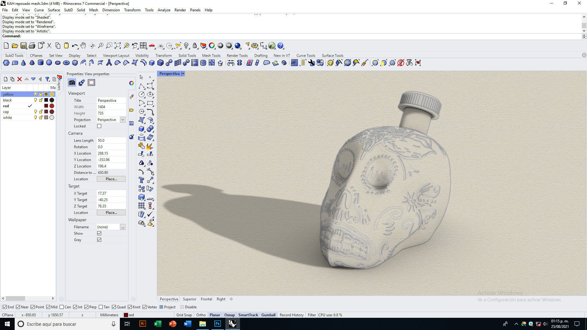 Tequila Kah Reposado Skull Bottle 3D model_11
