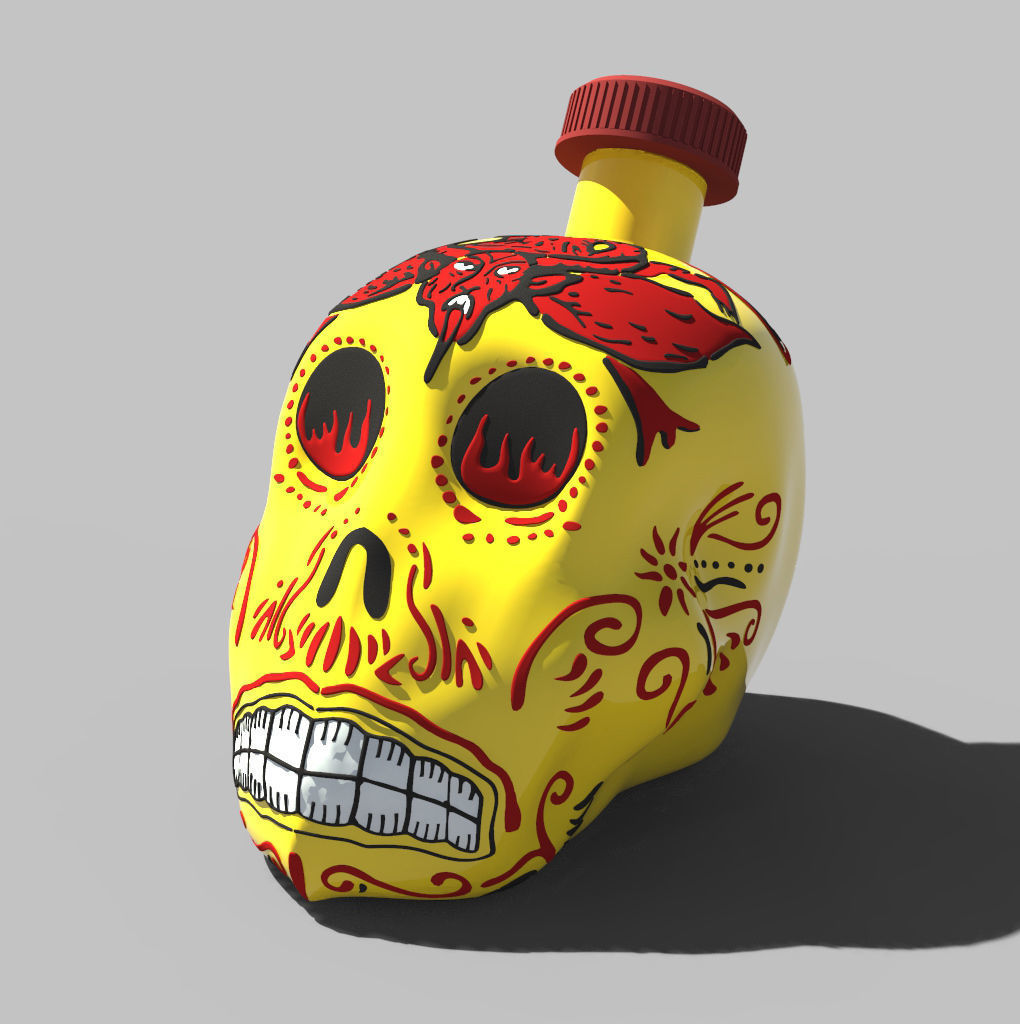 Tequila Kah Reposado Skull Bottle 3D model_25