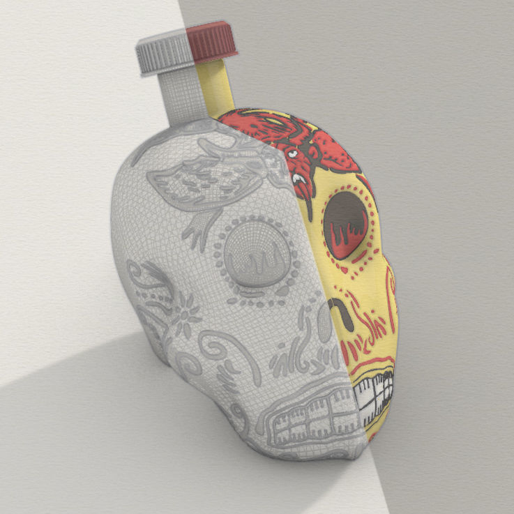 Tequila Kah Reposado Skull Bottle 3D model_21
