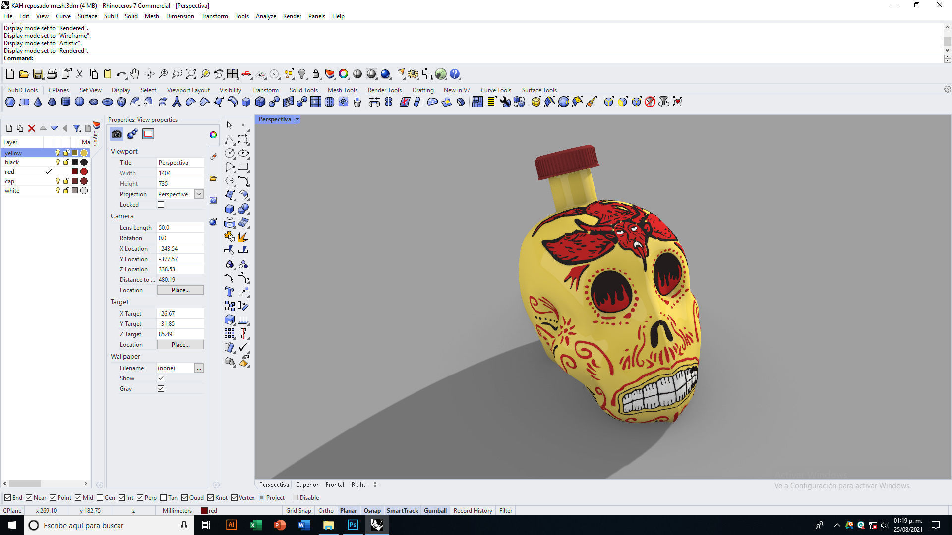 Tequila Kah Reposado Skull Bottle 3D model_19