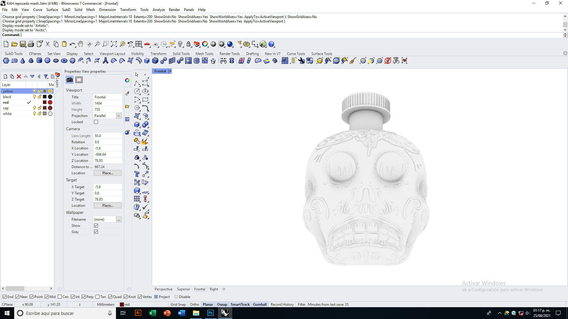 Tequila Kah Reposado Skull Bottle 3D model_15