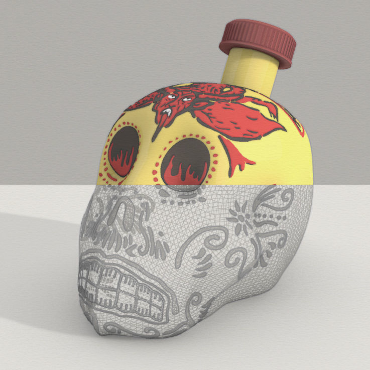 Tequila Kah Reposado Skull Bottle 3D model_23