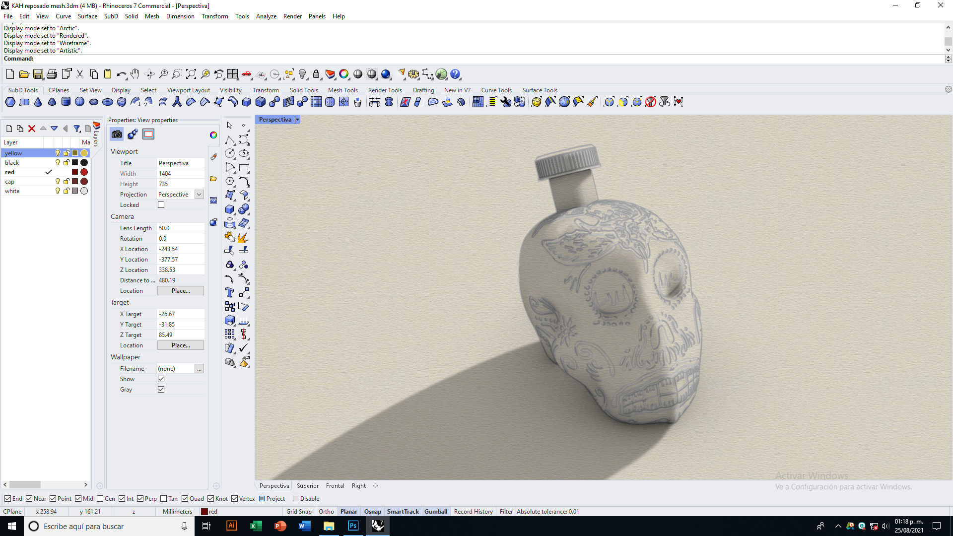 Tequila Kah Reposado Skull Bottle 3D model_18