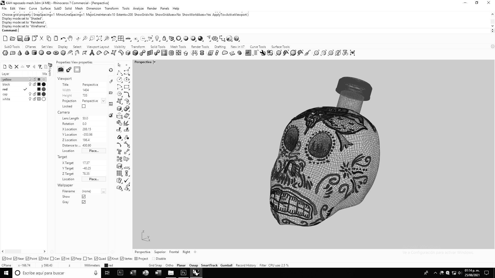Tequila Kah Reposado Skull Bottle 3D model_10