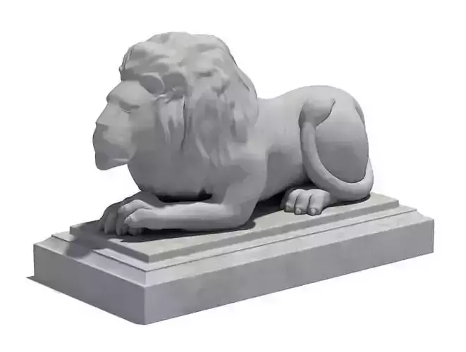 Reclined Lion Statue