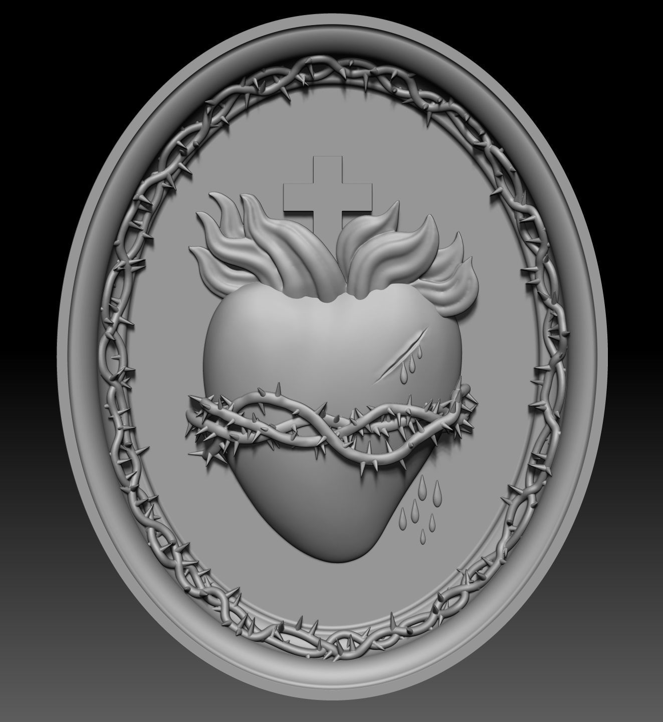 Three sacred hearts  3D print model_3