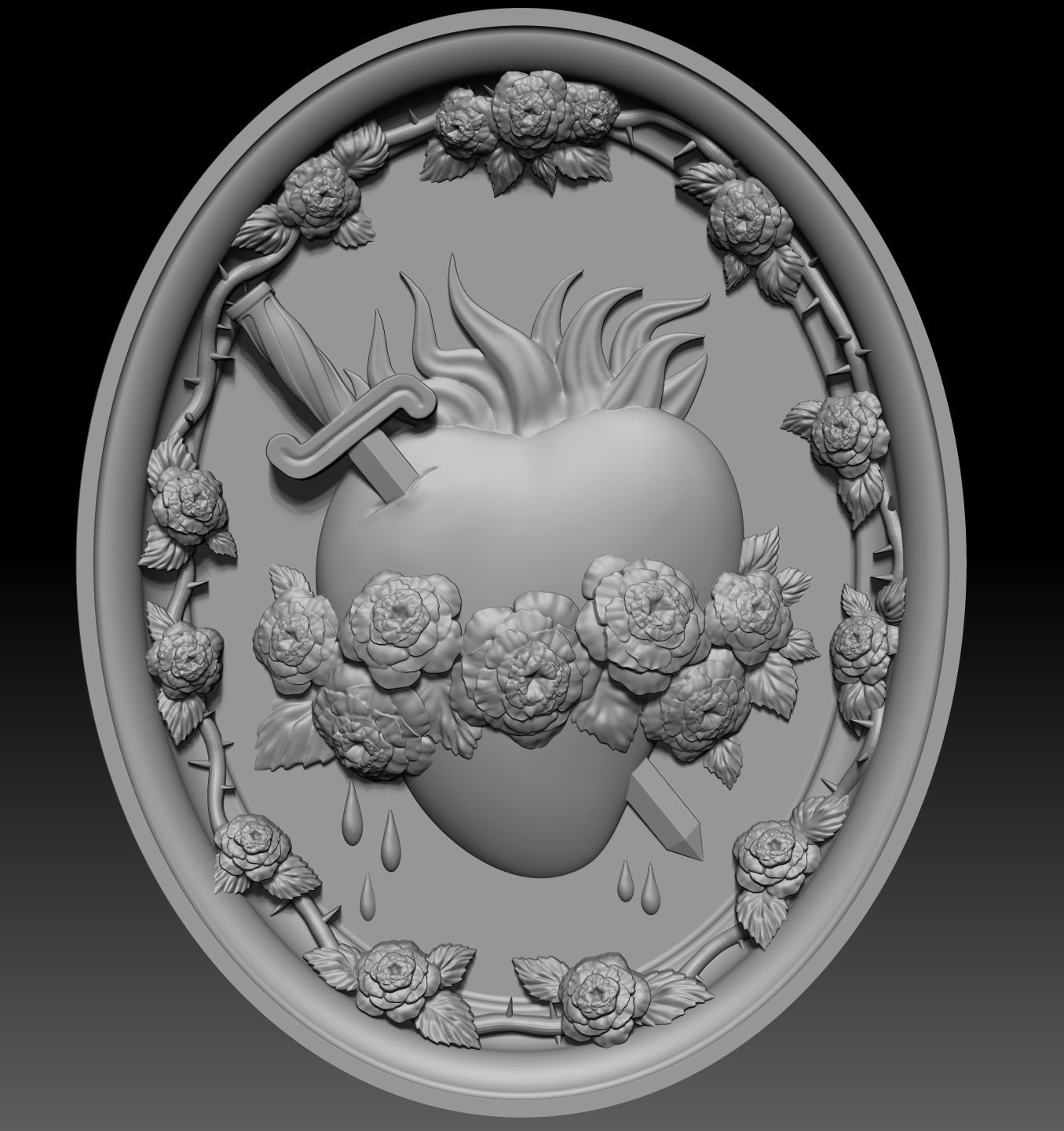 Three sacred hearts  3D print model_2