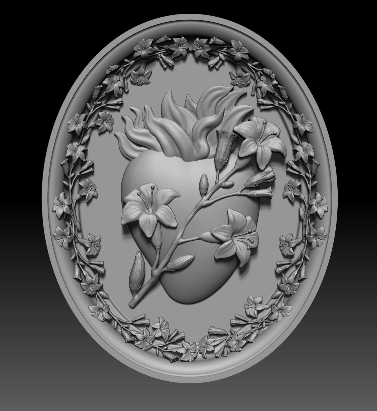 Three sacred hearts  3D print model_1