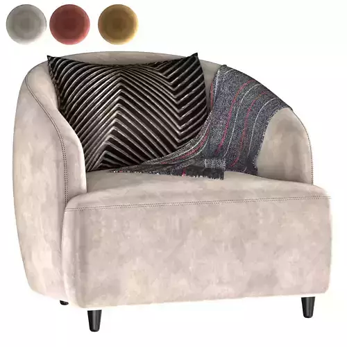 Fotel koktajlowy boucle Elodie 3D model