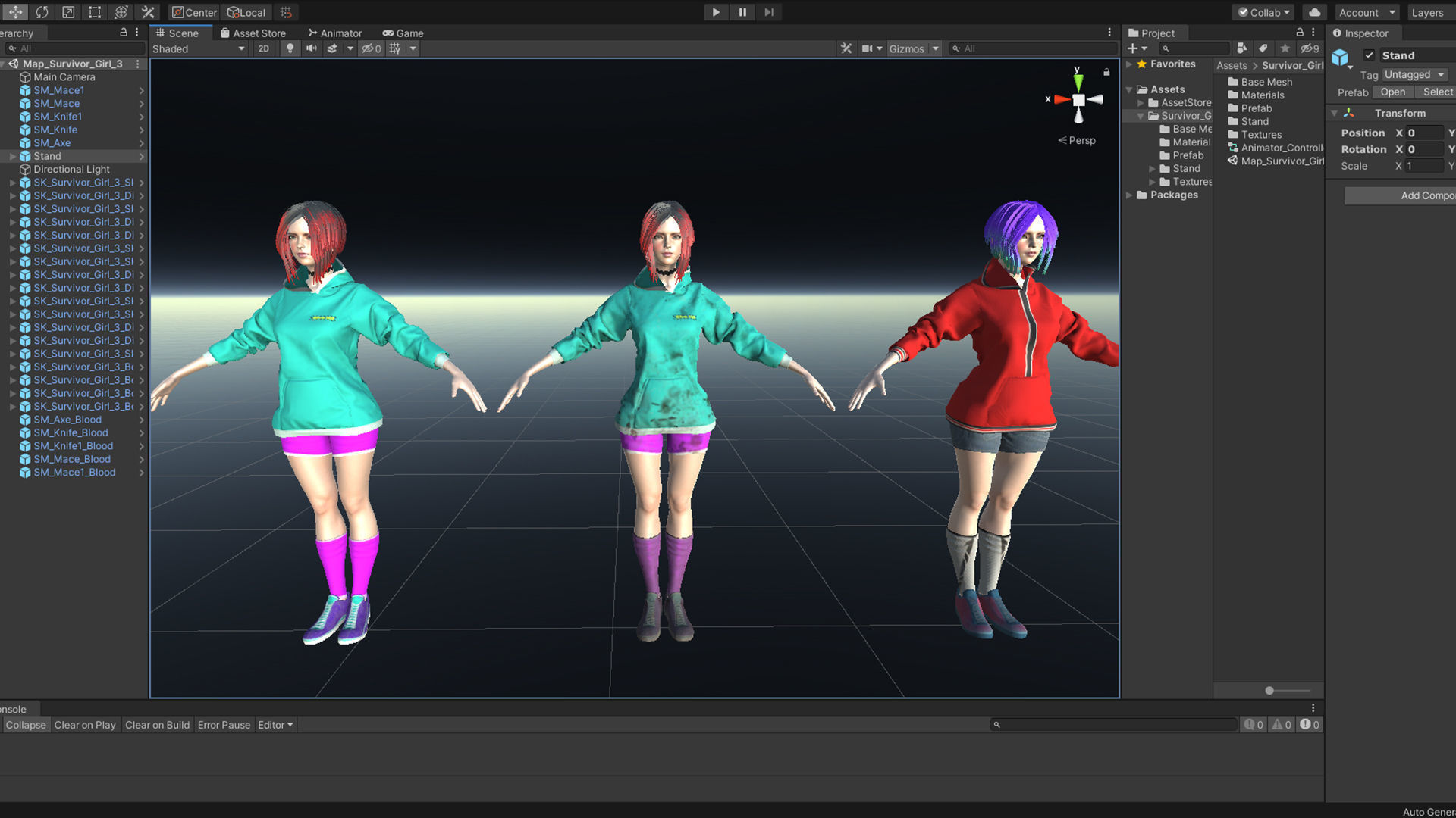 Survivor Girl 3 Low Poly Game Ready Low-poly 3D model_33