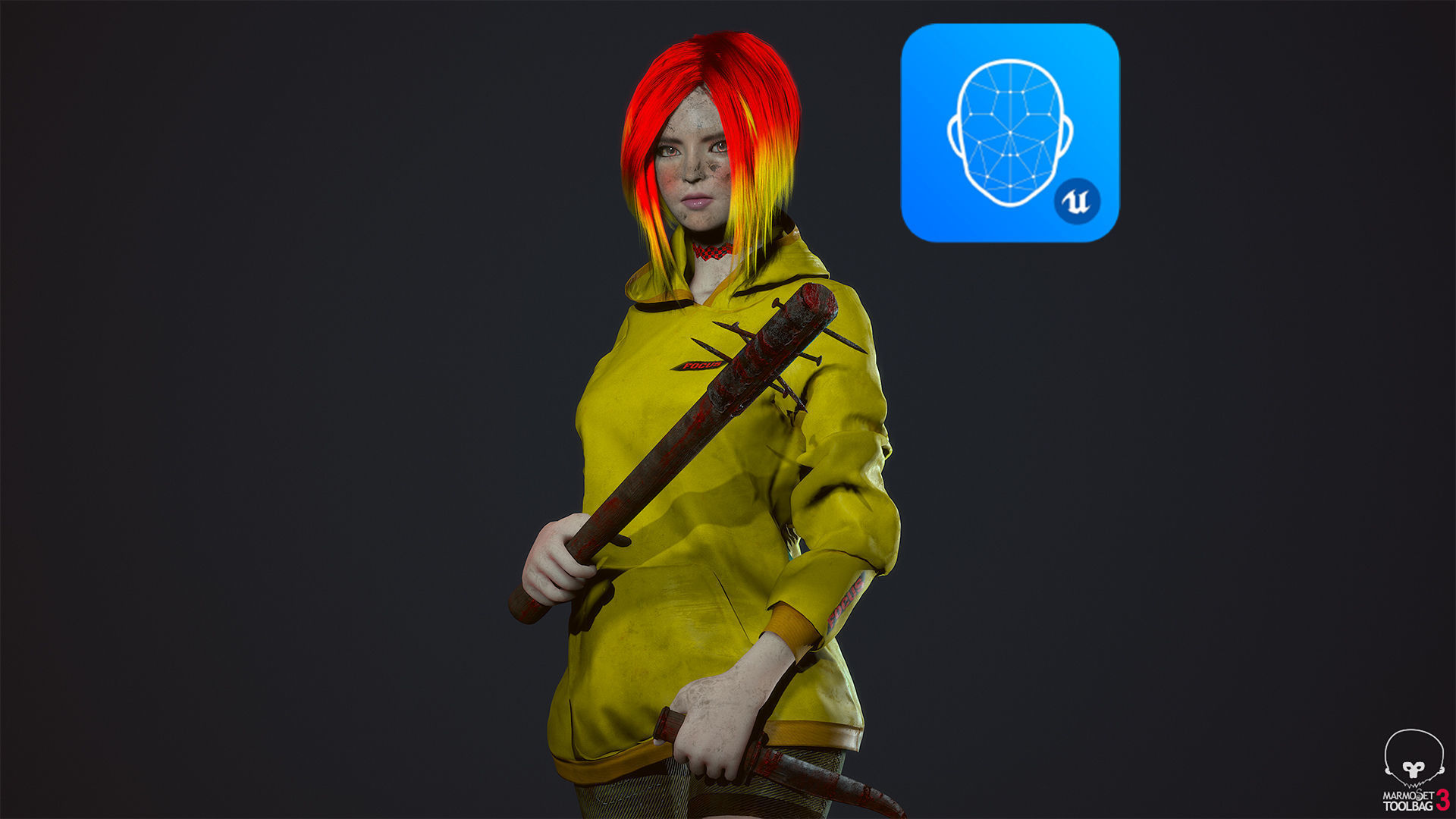 Survivor Girl 3 Low Poly Game Ready Low-poly 3D model_0