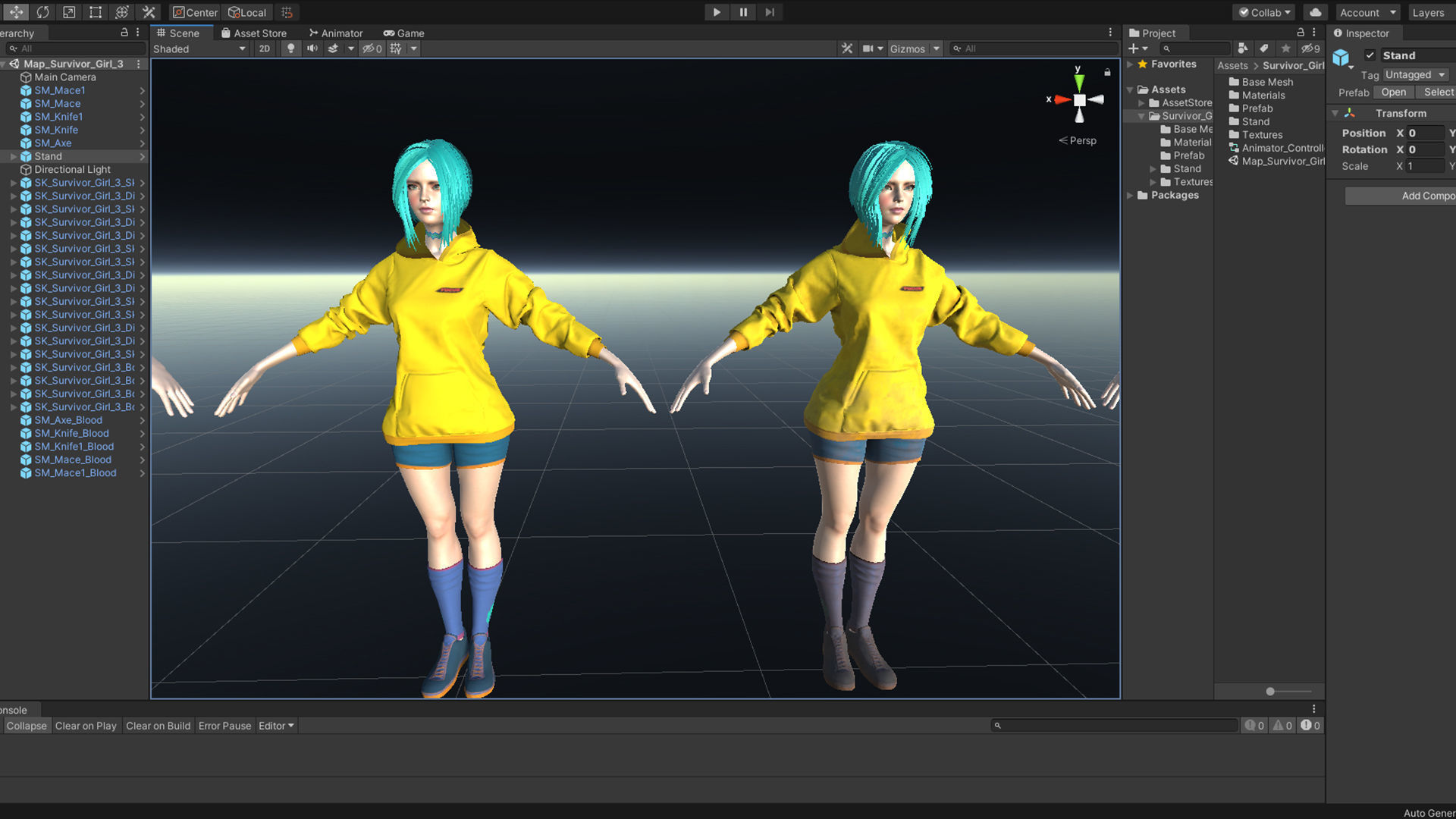 Survivor Girl 3 Low Poly Game Ready Low-poly 3D model_32