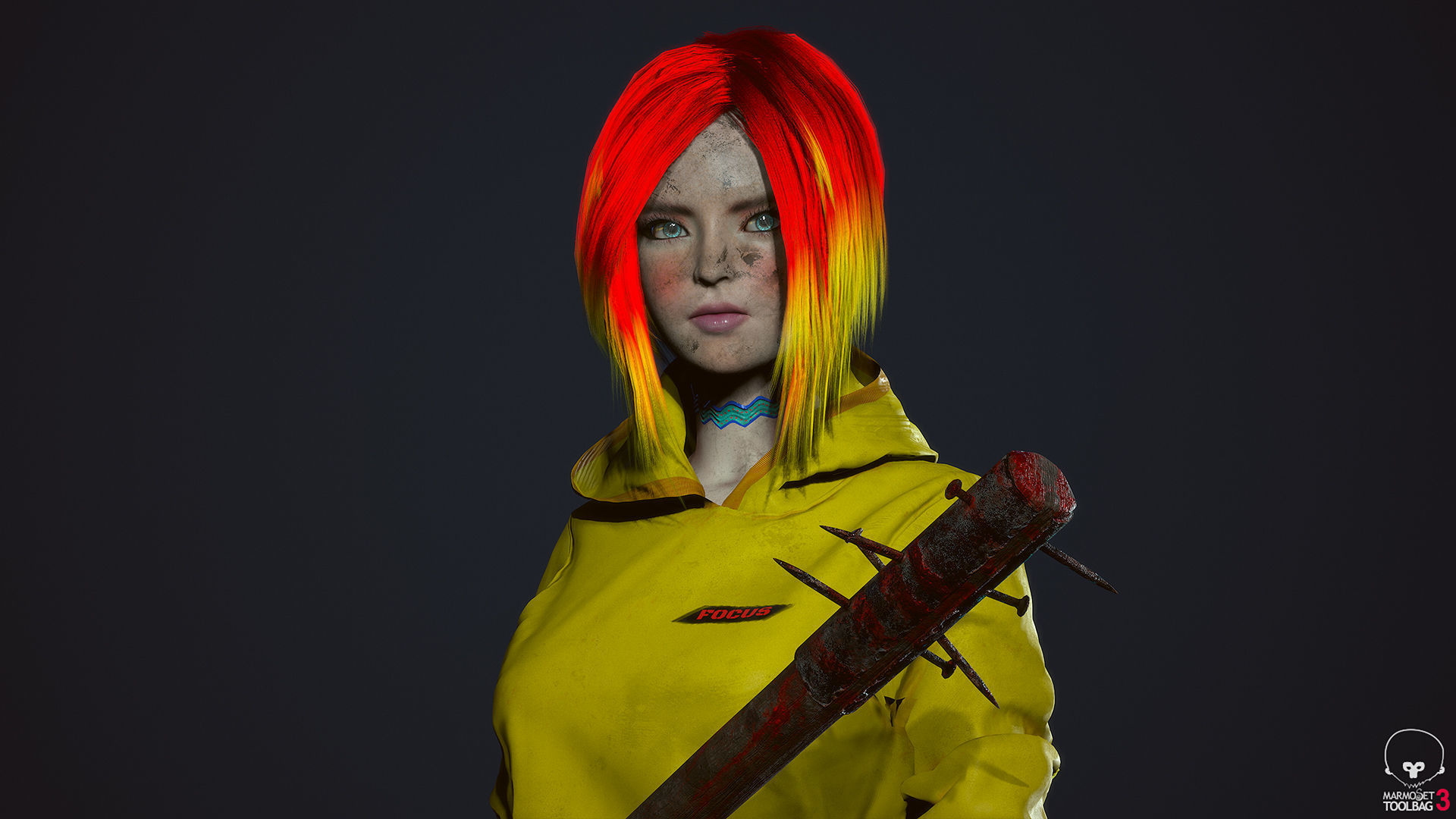 Survivor Girl 3 Low Poly Game Ready Low-poly 3D model_15