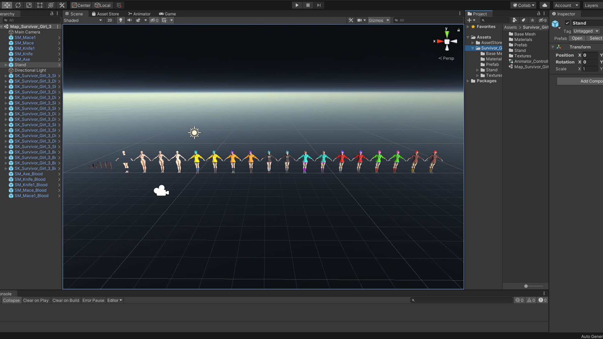 Survivor Girl 3 Low Poly Game Ready Low-poly 3D model_30