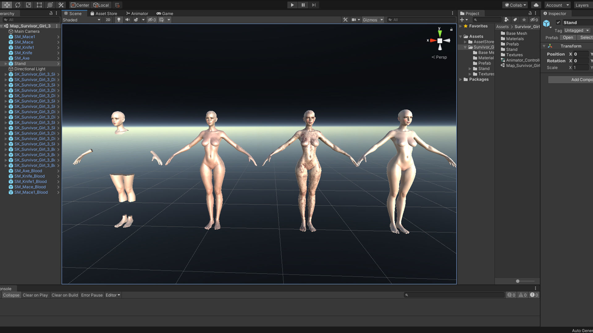 Survivor Girl 3 Low Poly Game Ready Low-poly 3D model_34