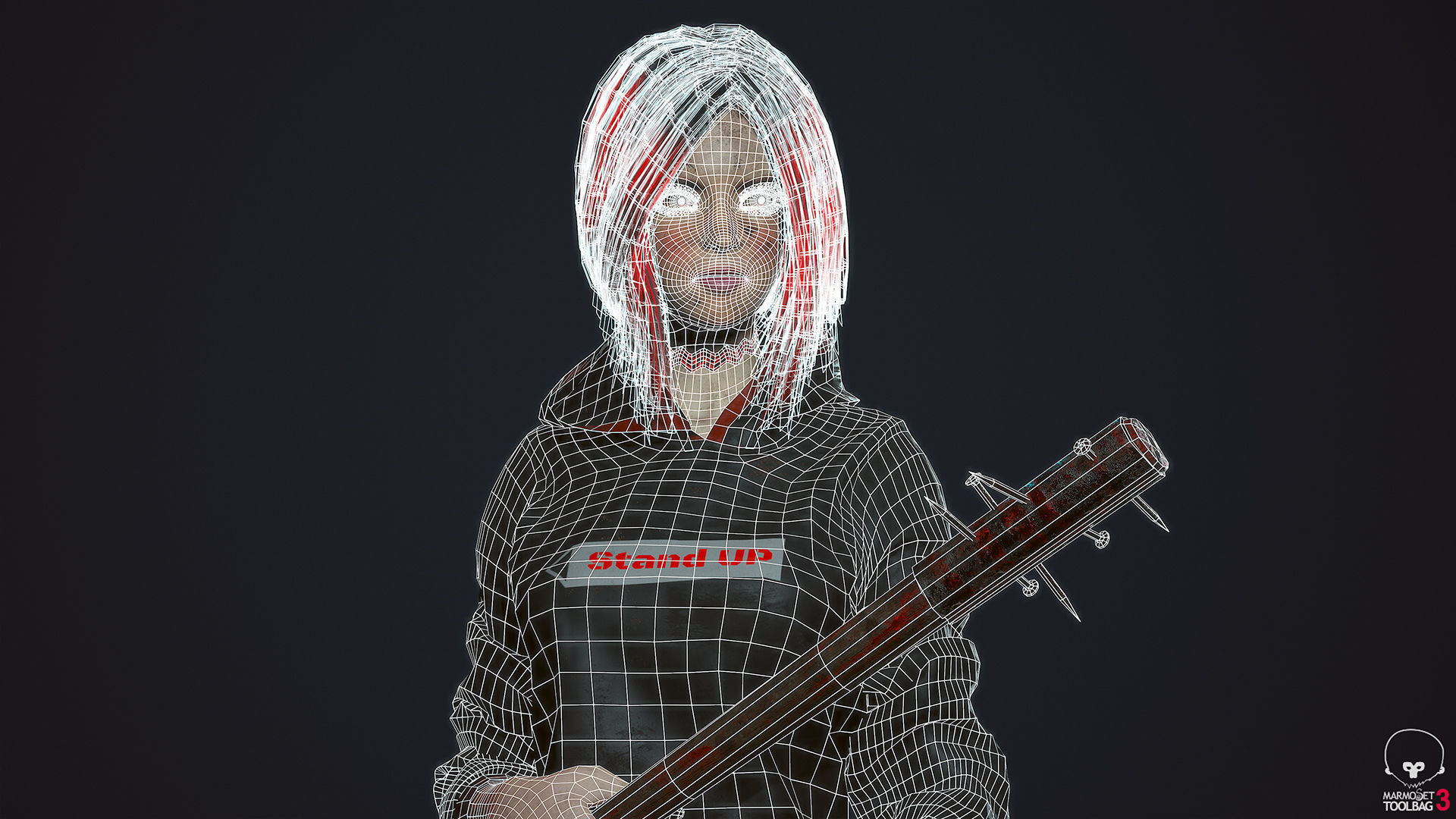 Survivor Girl 3 Low Poly Game Ready Low-poly 3D model_22