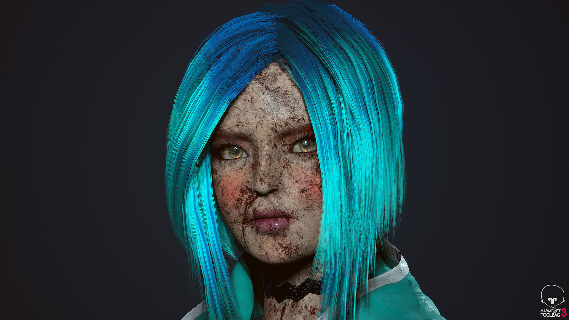 Survivor Girl 3 Low Poly Game Ready Low-poly 3D model_5