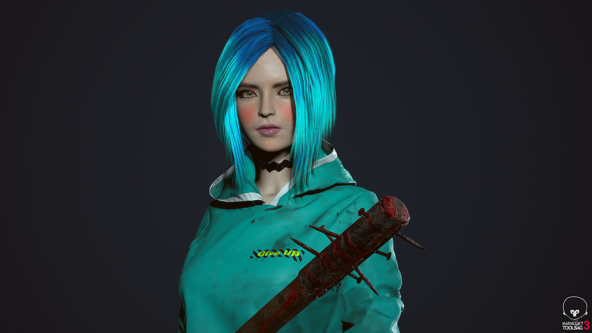 Survivor Girl 3 Low Poly Game Ready Low-poly 3D model_13