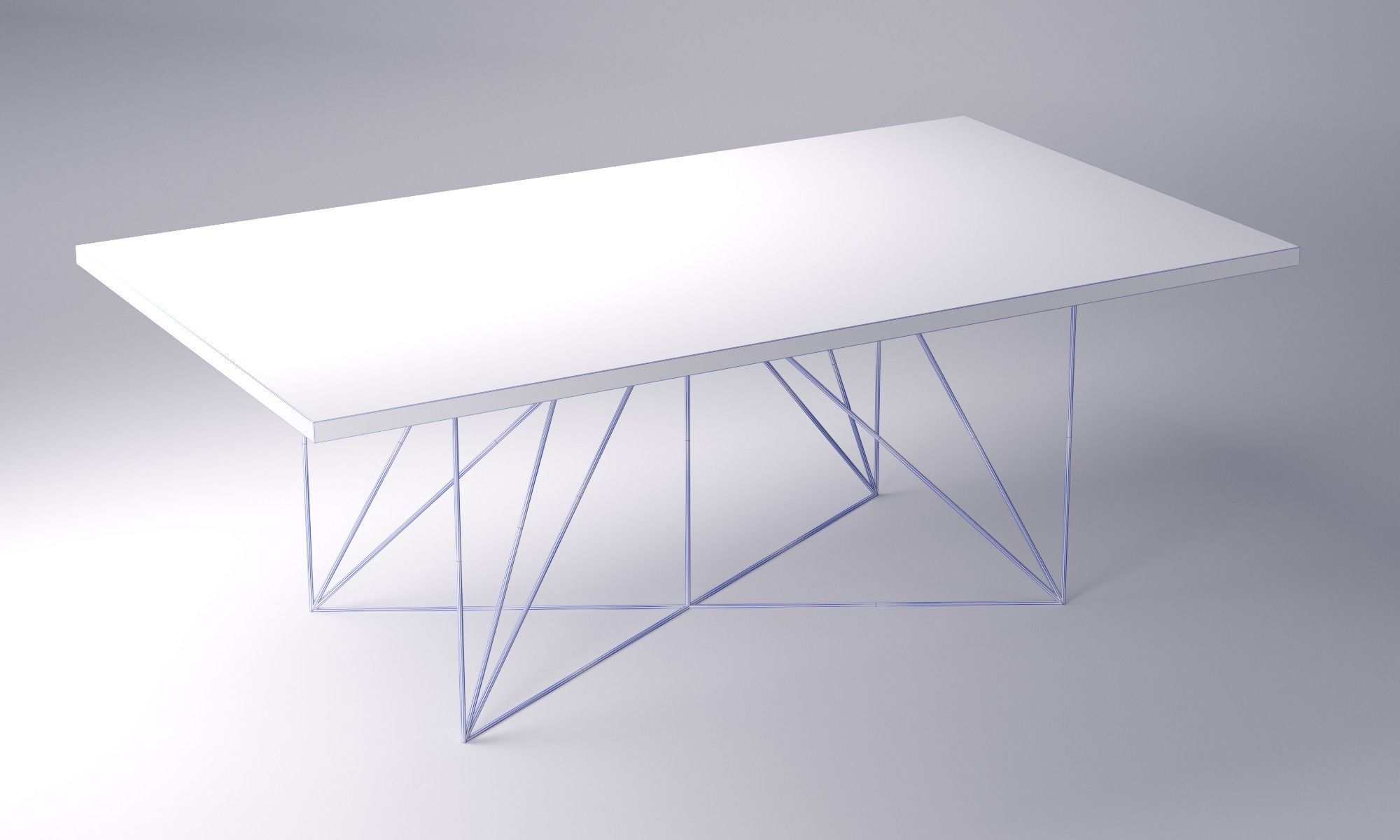 Wire Table Alberto Biagetti Low-poly 3D model_4