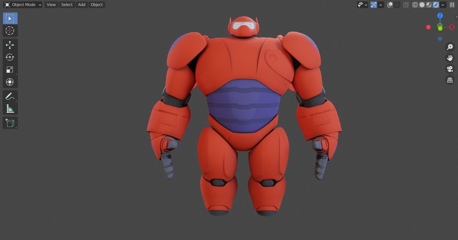 Big hero 6 - Red Baymax rigged 3D model_9