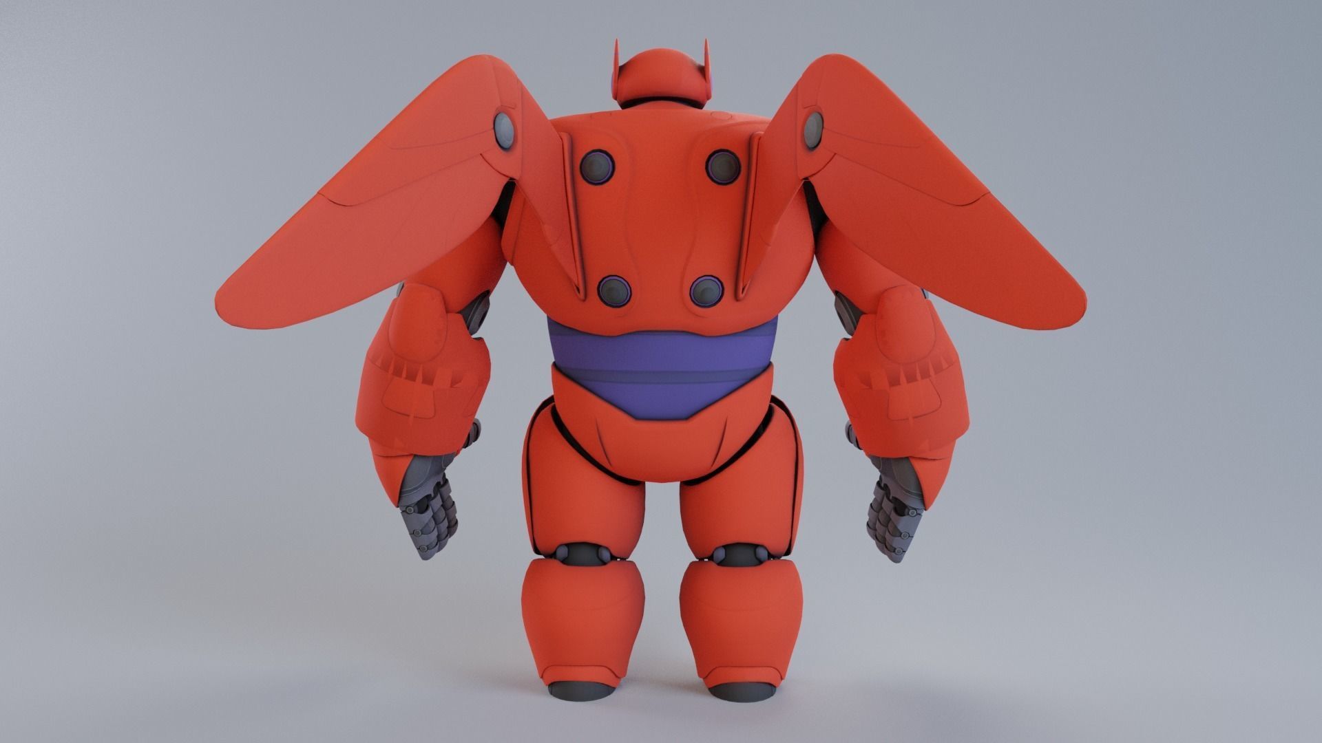 Big hero 6 - Red Baymax rigged 3D model_7