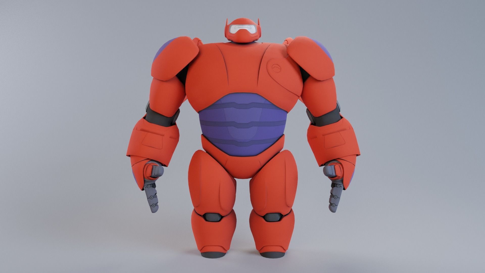 Big hero 6 - Red Baymax rigged 3D model_5
