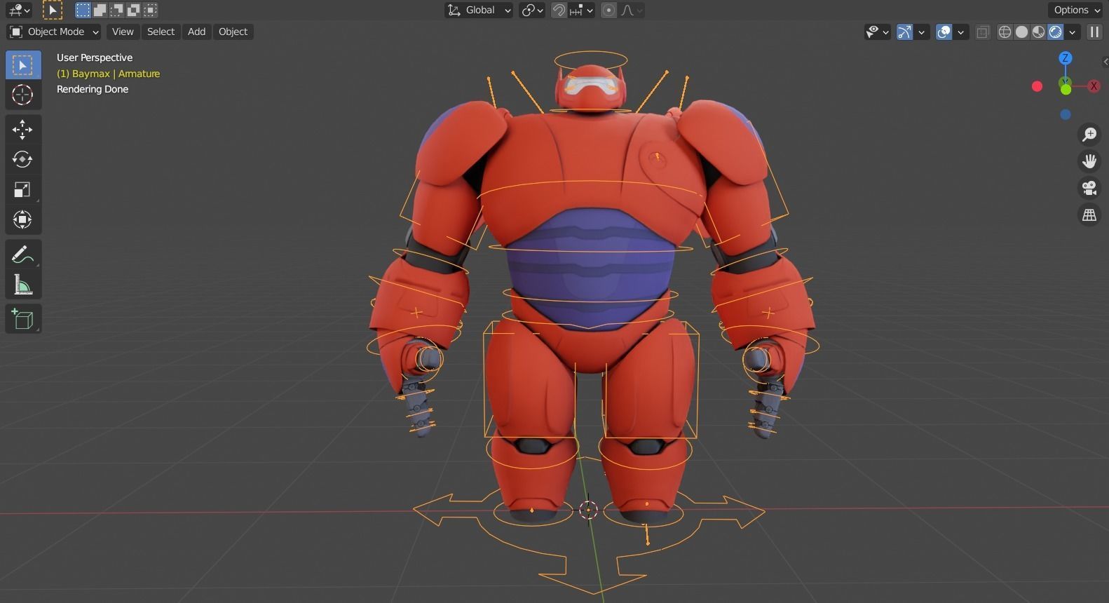Big hero 6 - Red Baymax rigged 3D model_8