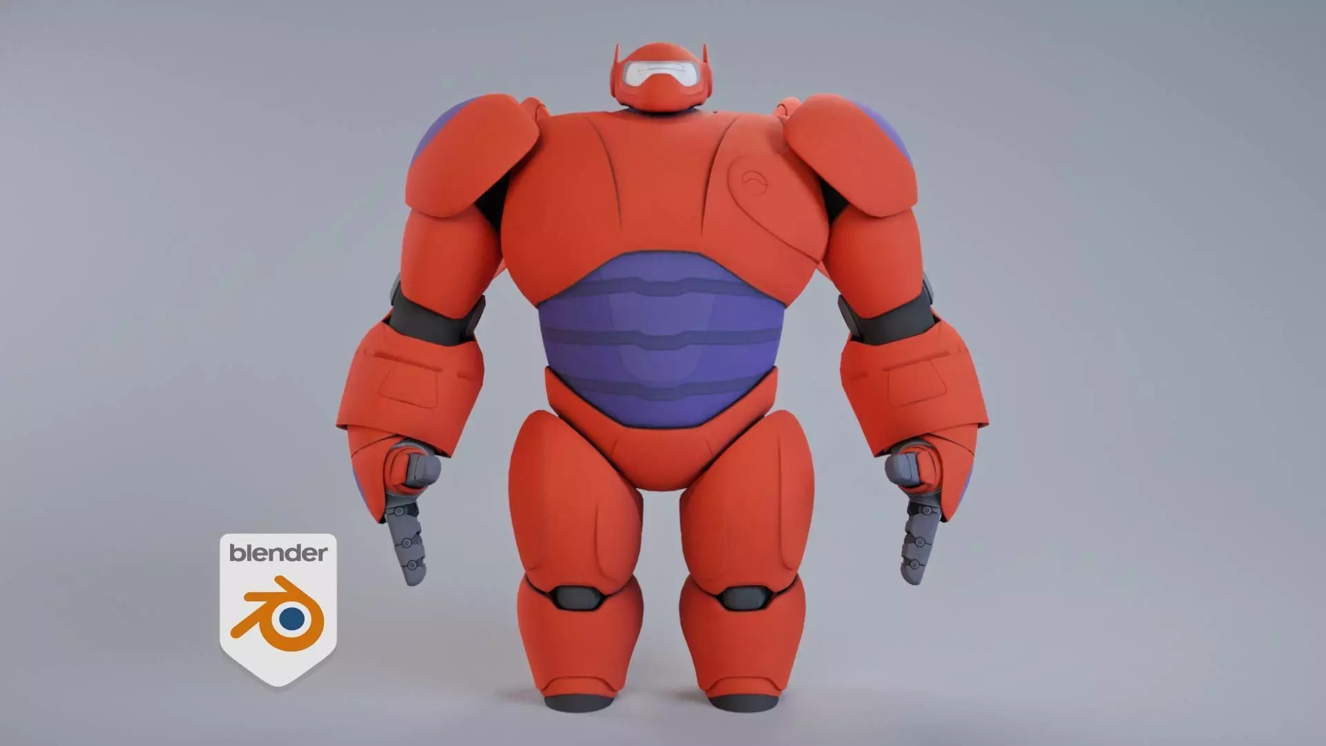 Big hero 6 - Red Baymax rigged 3D model_0
