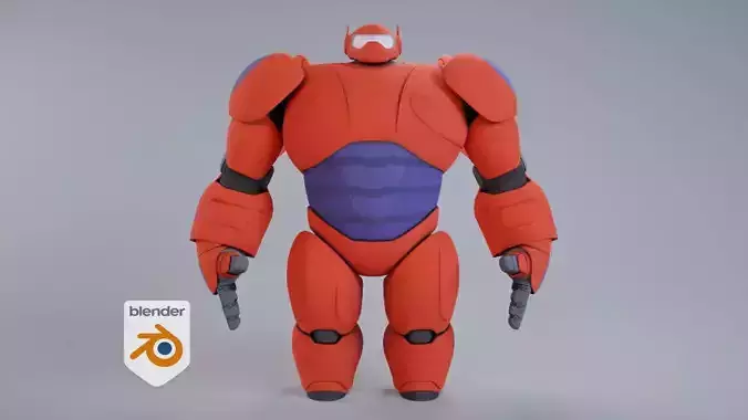 Big hero 6 - Red Baymax rigged 3D model