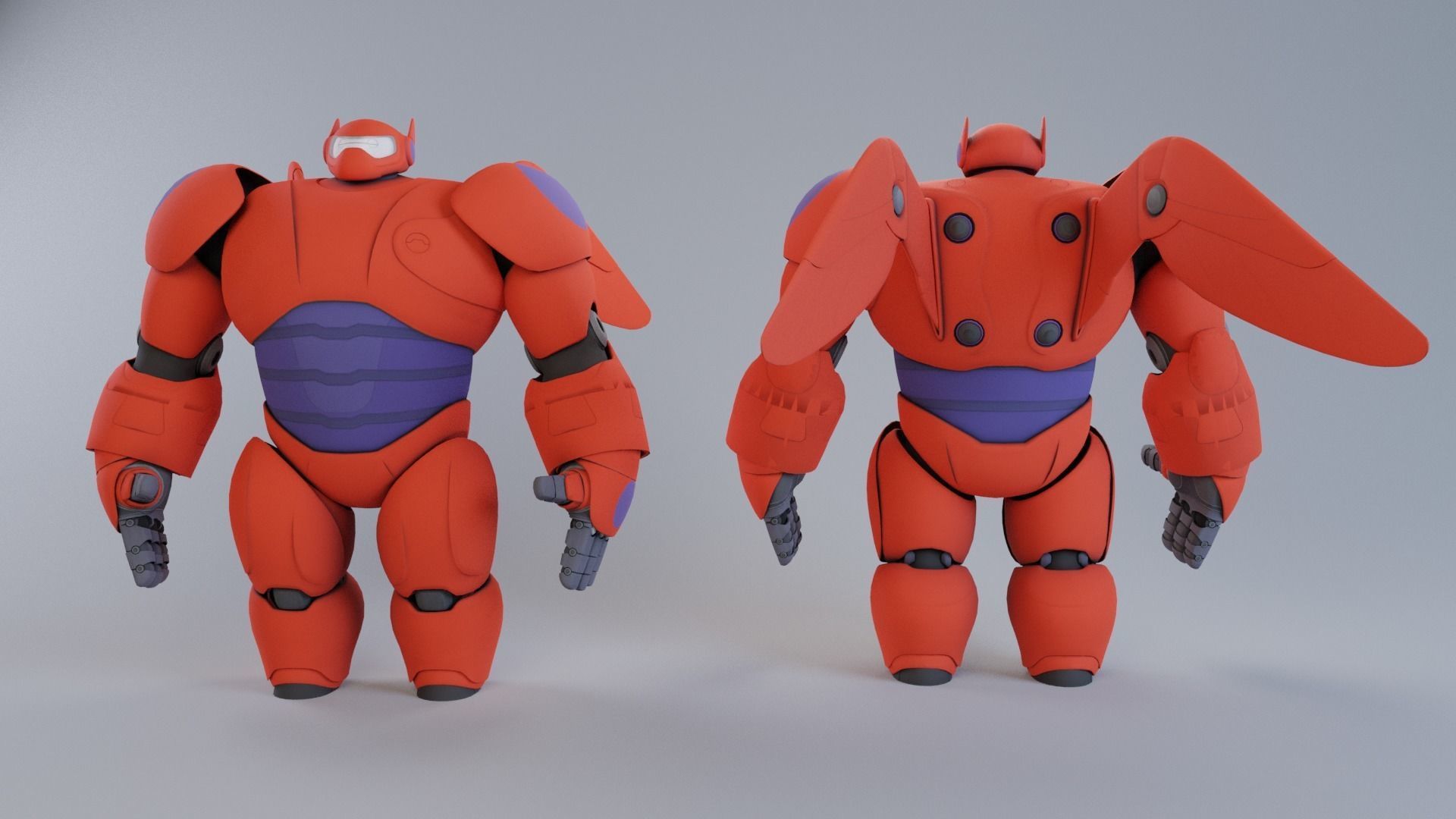 Big hero 6 - Red Baymax rigged 3D model_1