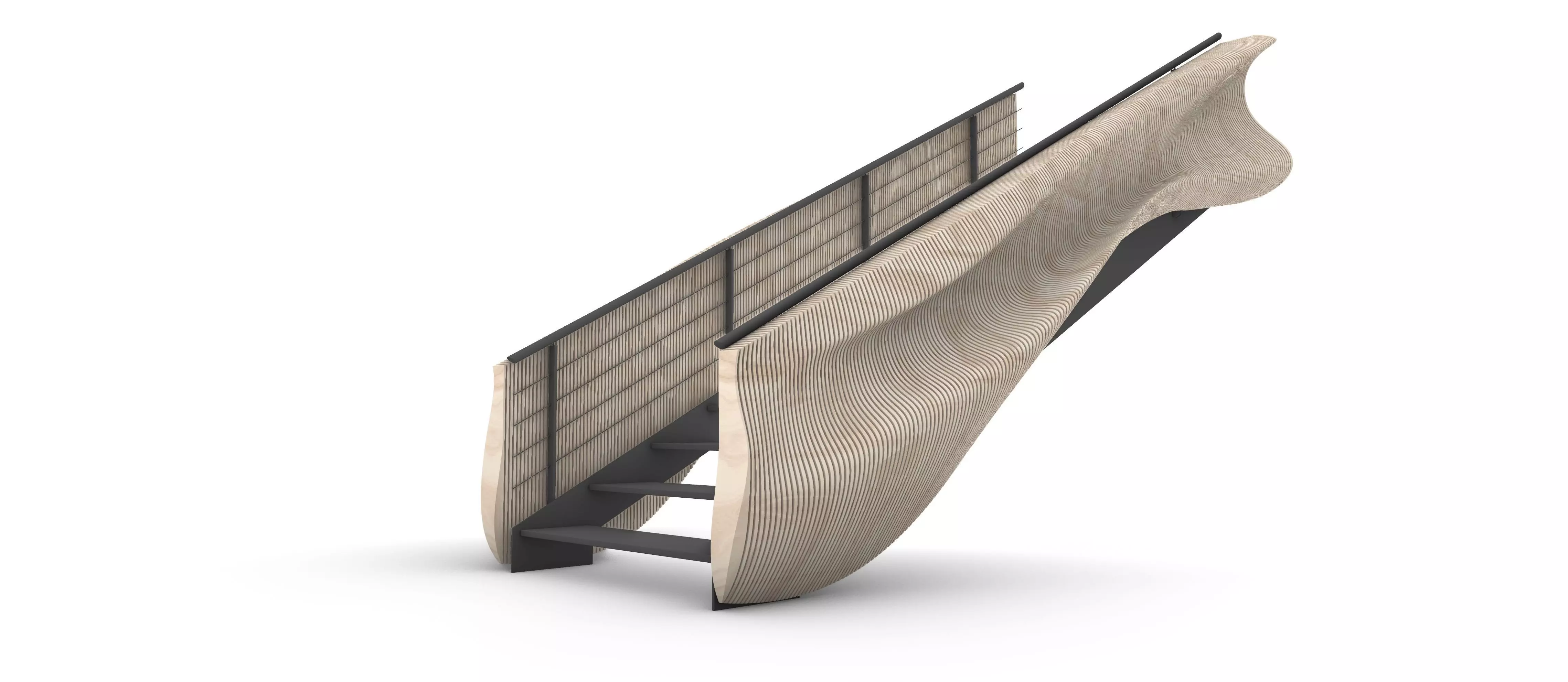 Parametric Stair 3D model_0