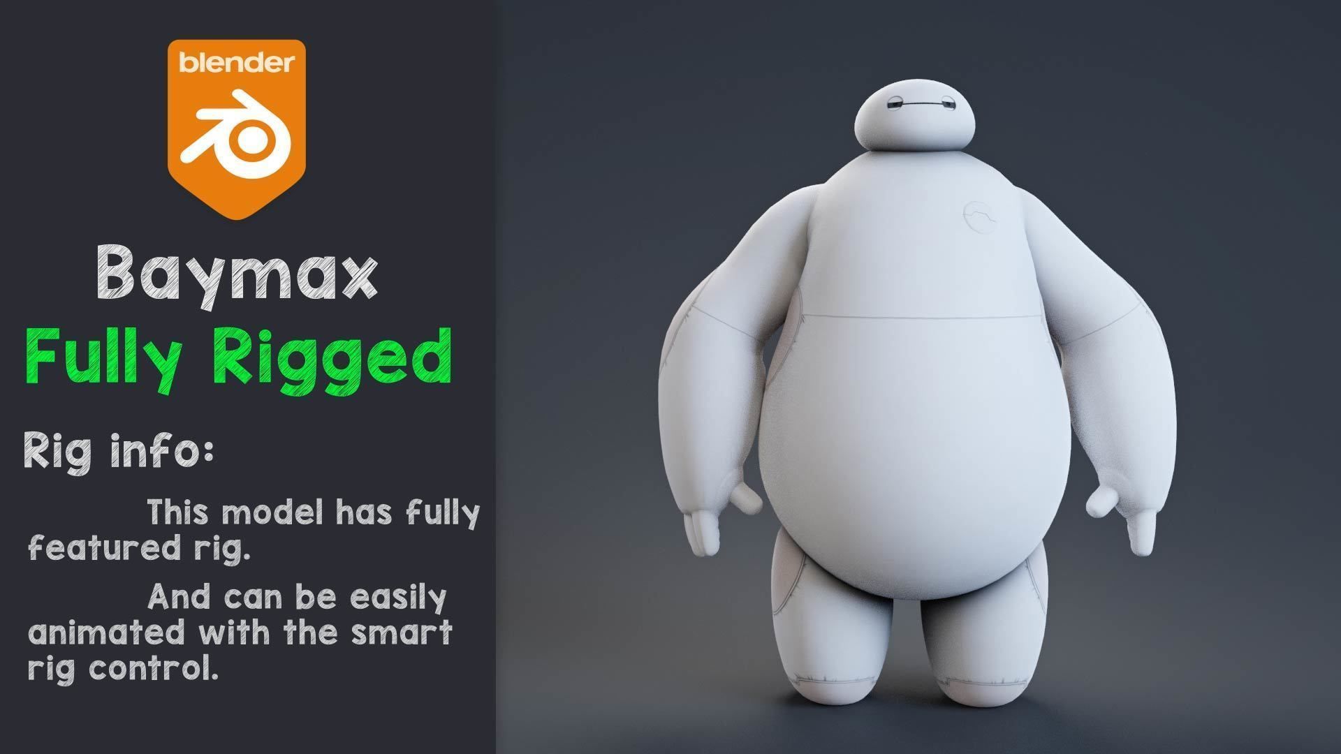 Big hero 6 - Baymax rigged 3D model_1