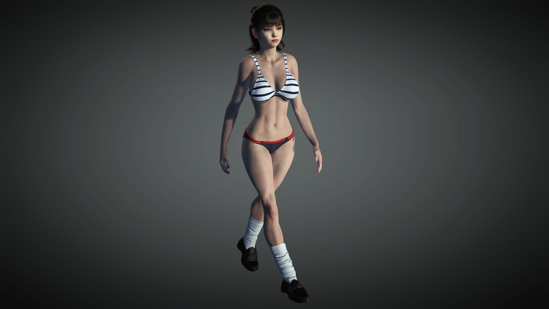 AAA Realistic Female Character 16 Low-poly 3D model_5