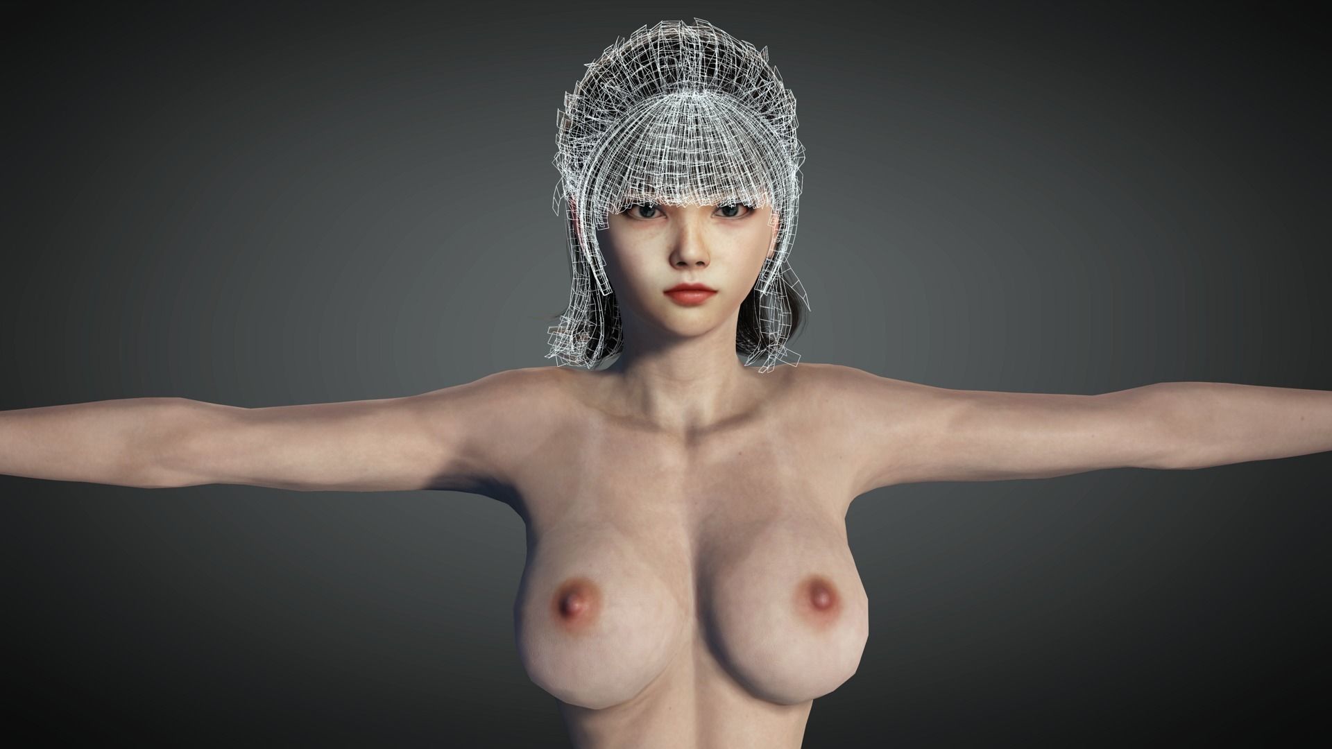 AAA Realistic Female Character 16 Low-poly 3D model_25