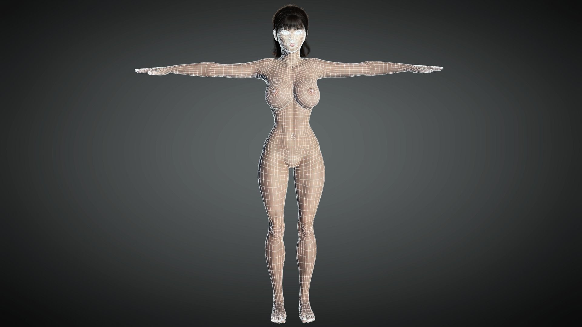 AAA Realistic Female Character 16 Low-poly 3D model_23