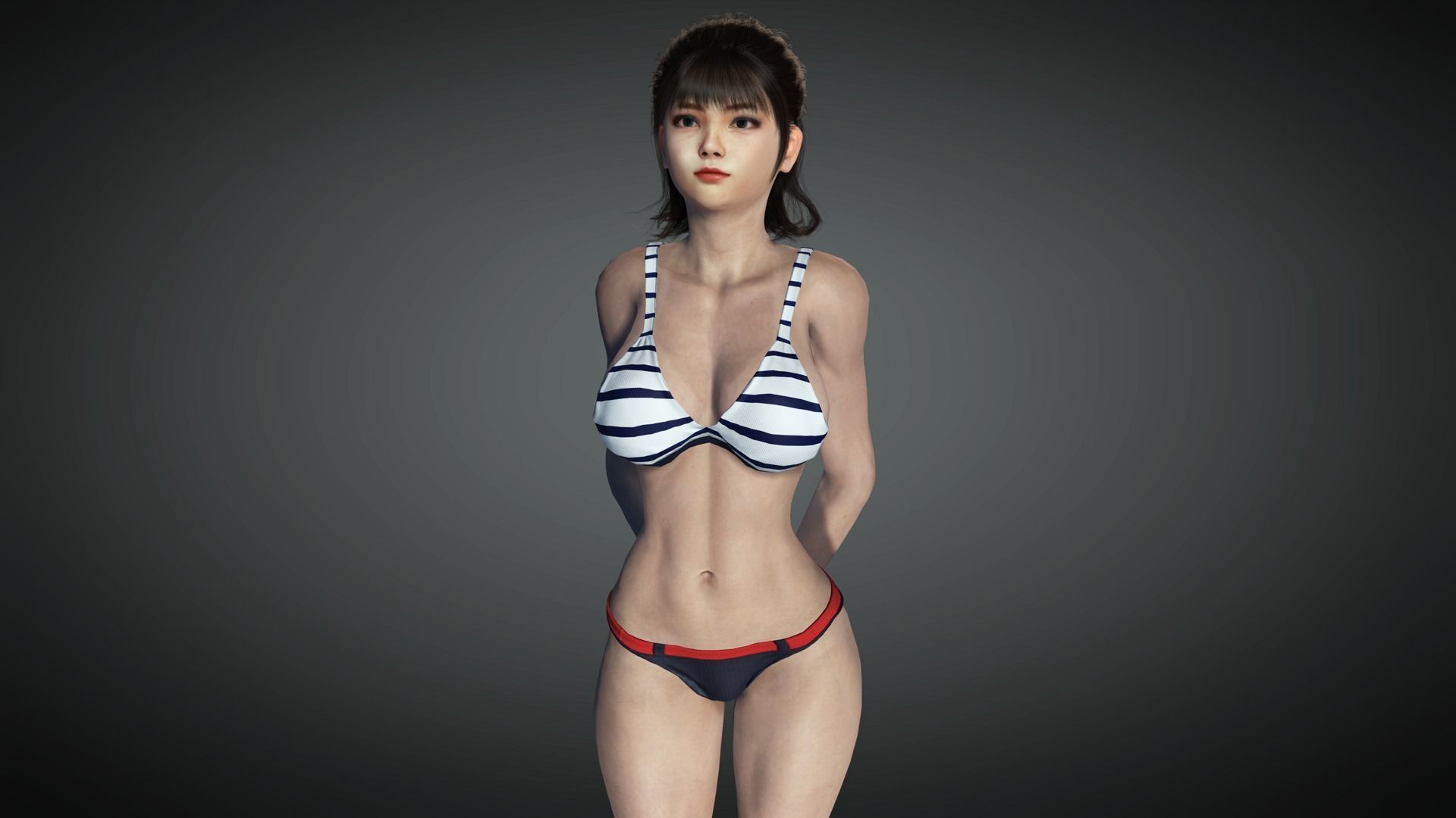 AAA Realistic Female Character 16 Low-poly 3D model_2
